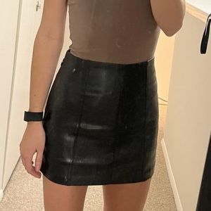 Abercrombie & Fitch Vegan Leather Mini Skort